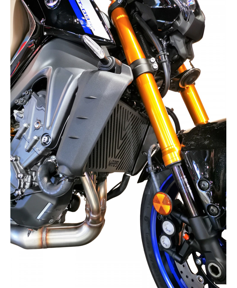 Edelstahl Motorrad Kühlergrill Schutz Schutz Kühlerabdeckung/Fit for Yamaha MT09 Tracer Mt-09 FZ09 2014-2019 2017 2018 Color : A Set Silver 